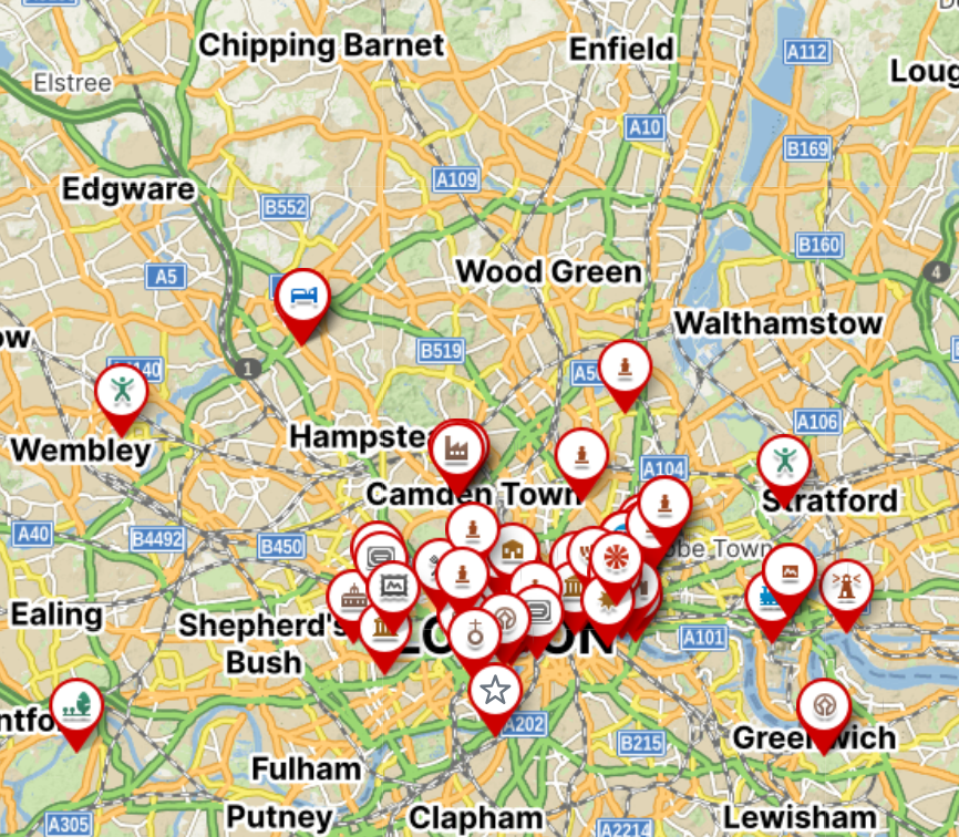 Mapa lond na ke sta en cestujte s radost 