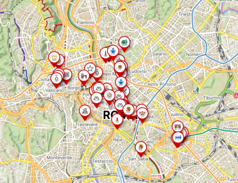 Mapy Rim Objednávka Řím mapa | Cestujte s radostí